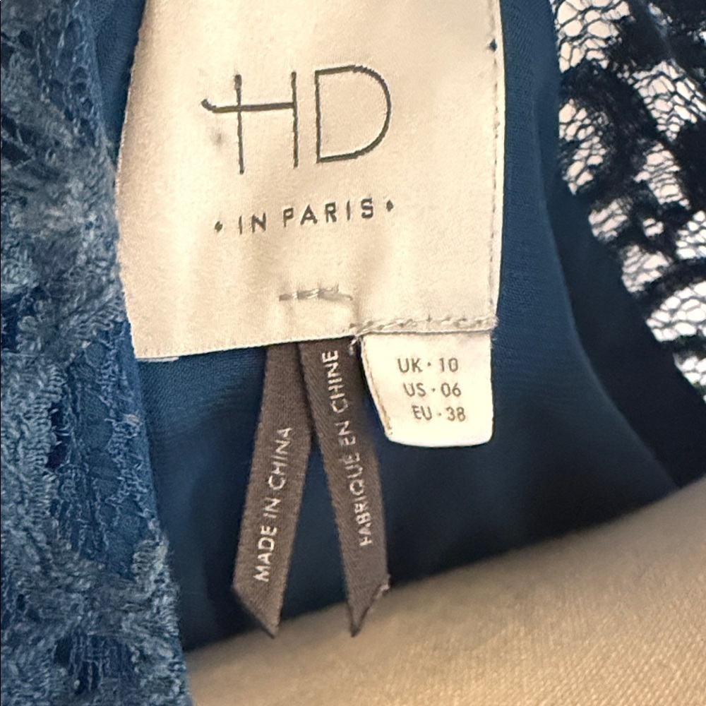 Anthropologie-HD in Paris Fit & Flare Dress Teal Blue 6 Spring wedding guest - Picture 4 of 10